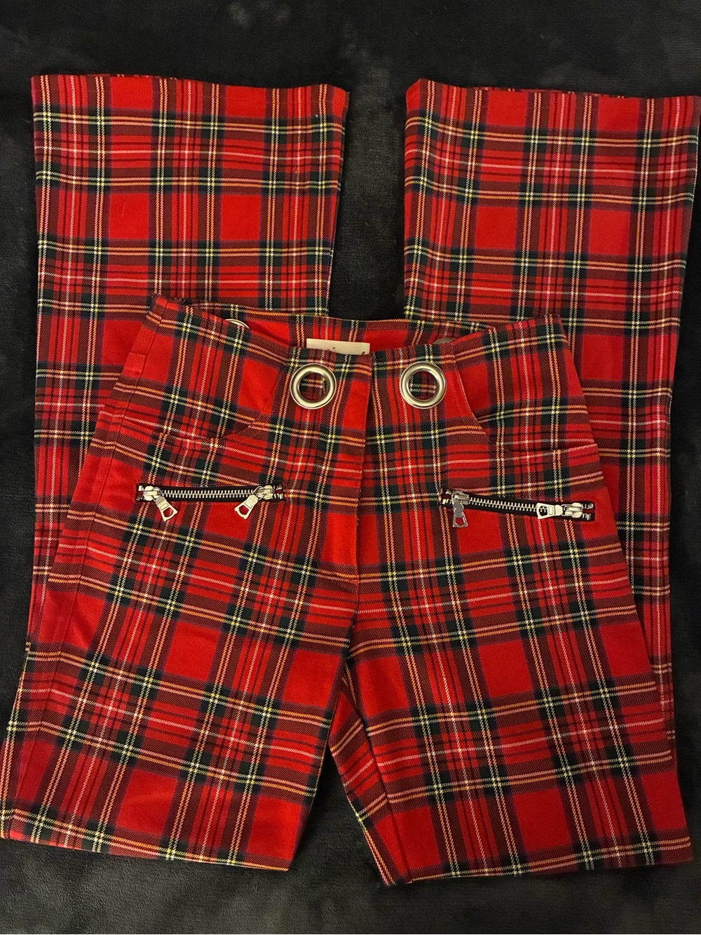 Tartan red plaid pants trousers as seen on many celebrities including Gigi Hadid